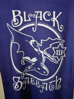 Black Sabbath Small Graphic Tee in Purple with White Print